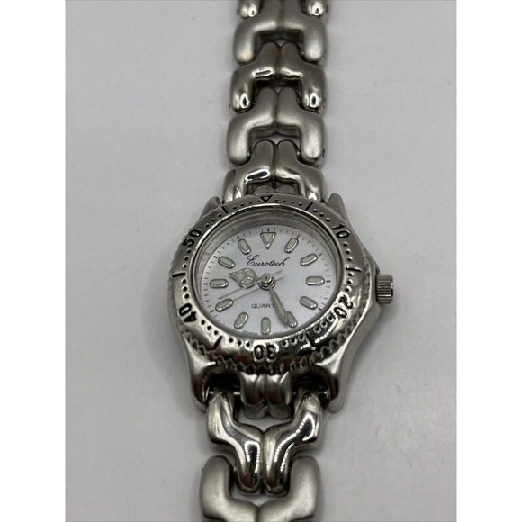 Eurotech Women's Quartz Watch Silver Tone Rotating Bezel- New Battery - Picture 5 of 9